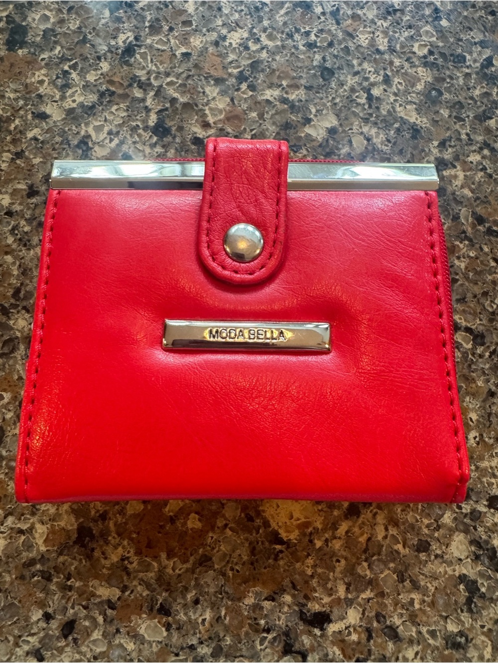 Moda Bella Red Vegan Leather Wallet